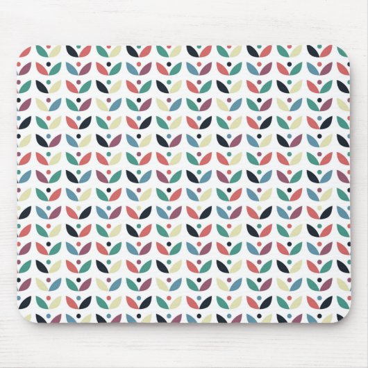 民芸の花の幾何学的なパターン マウスパッド (正面)