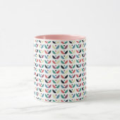 民芸の花の幾何学的なパターン マグカップ (中央)