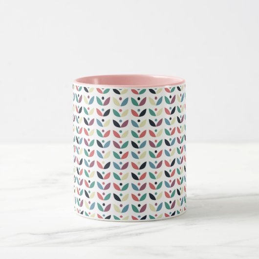 民芸の花の幾何学的なパターン マグカップ (中央)