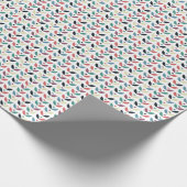 民芸の花の幾何学的なパターン ラッピングペーパー (角)