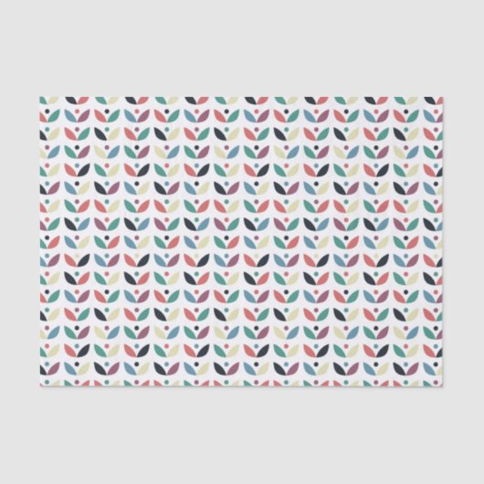 民芸の花の幾何学的なパターン 薄葉紙 (正面)