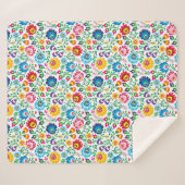 民芸の花模様2 シェルパブランケット (正面(横))