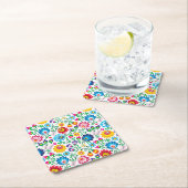 民芸の花模様2 スクエアペーパーコースター (インサイチュ)