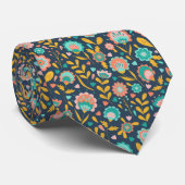 民芸の花模様 ネクタイ (ロール)