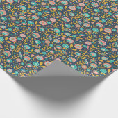 民芸の花模様 ラッピングペーパー (角)