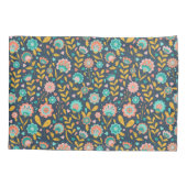 民芸の花模様 枕カバー (裏面-左)