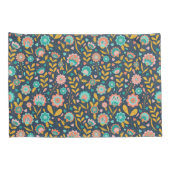 民芸の花模様 枕カバー (裏面-右)