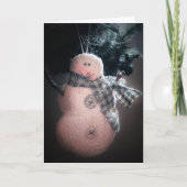 民芸の雪だるまの休日カード シーズンカード (正面)