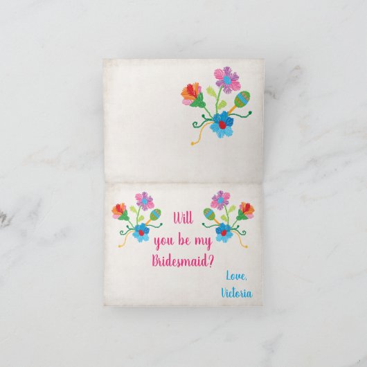 民芸のMexcianのフェスタ私の新婦付添人です 招待状 (内部)