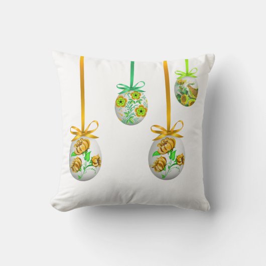 民芸は卵を投げつけます(ウクライナインスパイア) クッション (正面)