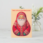 民芸プリミティブサンタクロースのホリデーカード シーズンカード (スタンド正面)