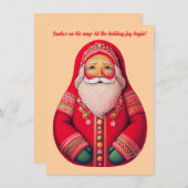 民芸プリミティブサンタクロースのホリデーカード シーズンカード (正面/裏面)