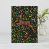 民芸品のトナカイのホリデーカード シーズンカード (スタンド正面)