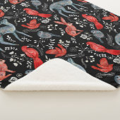 民芸風の花柄デザイン シェルパブランケット (3/4)