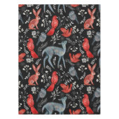 民芸風の花柄デザイン テーブルクロス (正面)