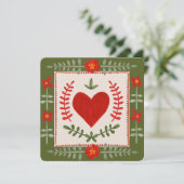 民芸風バレンタインカード 招待状 (スタンド正面)