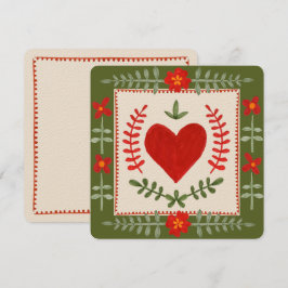 民芸風バレンタインカード 招待状