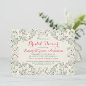 民芸 フローラルリース ブライダルシャワー 招待状 (スタンド正面)