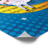 民芸 ペアの牛が月を飛び越えた 童謡 ポスター (角)