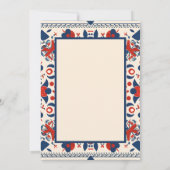 民芸 花 赤、白、青 招待状 (裏面)