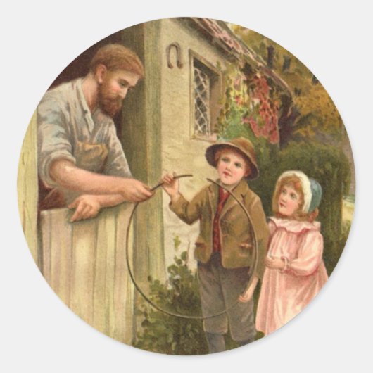 民話ステッカー ラウンドシール (正面)