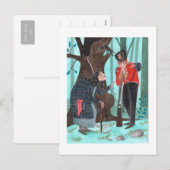 民話 童話 | 火の箱 | 青 シーズンポストカード (正面/裏面)