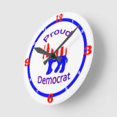 民誇りを持った主党 ラウンド壁時計 (傾斜)