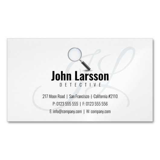民間調査員 |刑事プロフェッショナル マグネット名刺 (正面)