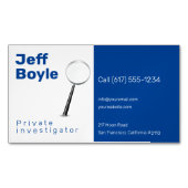 民間調査 |刑事プロフェッショナルブルー マグネット名刺 (正面)