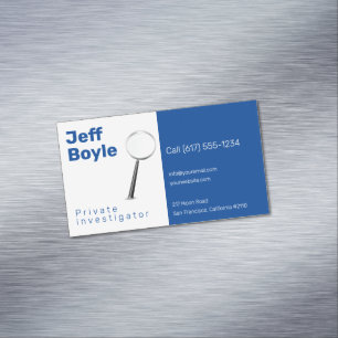 民間調査 刑事プロフェッショナルブルー マグネット名刺