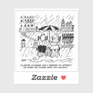 気おもしろい候変動の祝日漫画。 シール