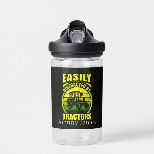 気おもしろい散ったトラクタ名の追加 ウォーターボトル (正面)