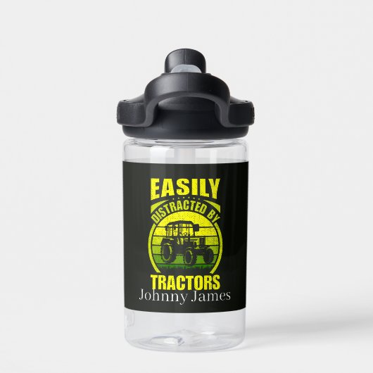 気おもしろい散ったトラクタ名の追加 ウォーターボトル (背面)