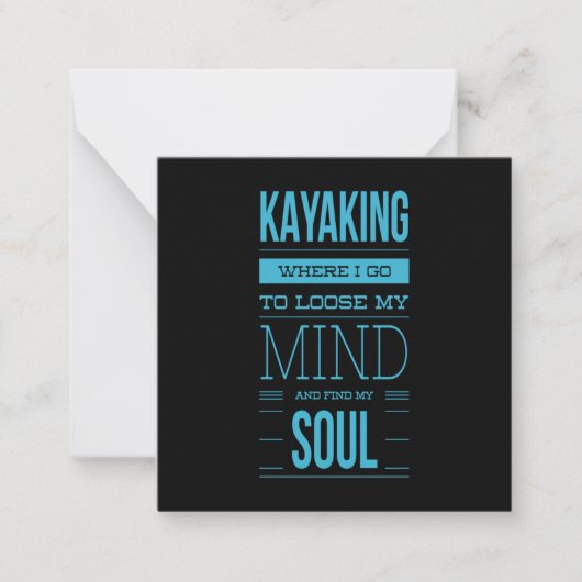 気がおかしくなる場所でのカヤック ノートカード (正面)