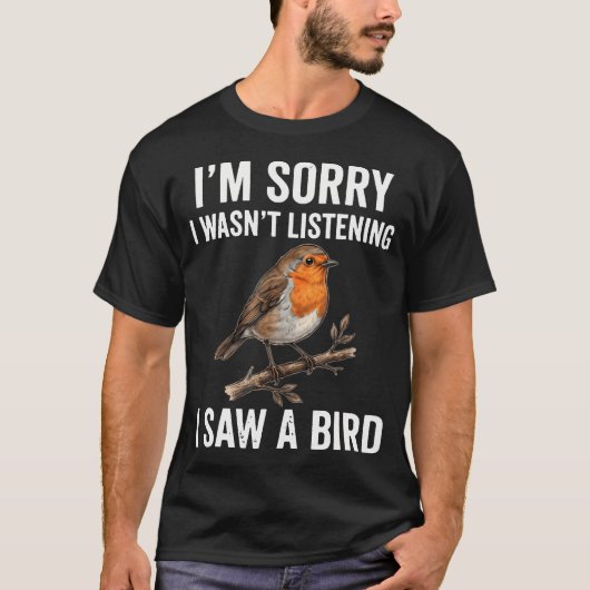 気が付いたら鳥を見てたごめん Tシャツ (正面)
