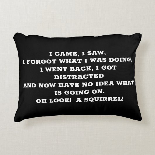 「気が散った」装飾用クッション アクセントクッション (正面)