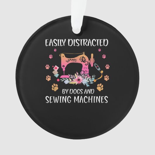 気が散りやすいキルティング及び裁縫機 オーナメント (正面)