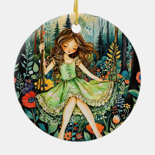 気が狂う自然が流れ遠くにる セラミックオーナメント (裏面)