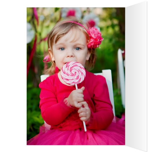 気が狂った愛ラインバレンタインの挨拶の写真カード (内側 (左))