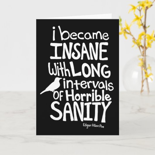 「気が狂った……」 引用文バイエドガーアランポー カード (黄色い花)