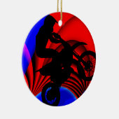 気が狂っている行くMotocrossing セラミックオーナメント (右)