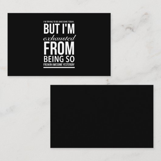 気が狂って疲れ素晴らしおもしろい引用文 名刺 (正面/裏面)