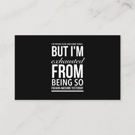 気が狂って疲れ素晴らしおもしろい引用文 名刺 (正面)