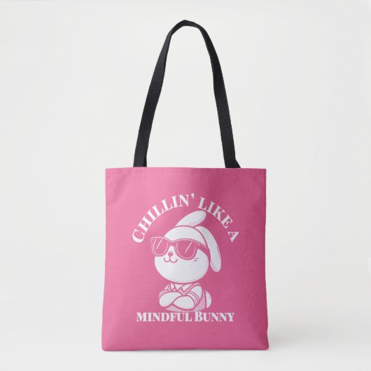 気さくなバニーのようなチリン – ピンクのイースターバッグ トートバッグ (正面)