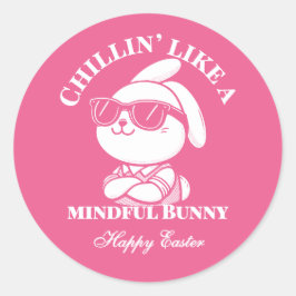 気さくなバニーのようなチリン – Easter Sticker ラウンドシール