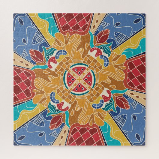 気さくな夏カラフル:おもしろいと ジグソーパズル (縦)