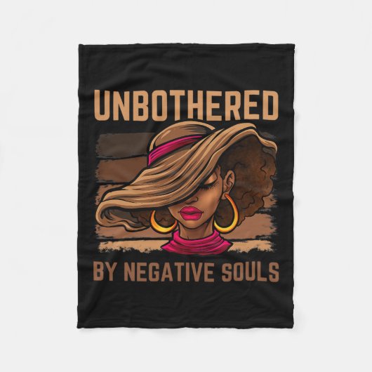 気づかれぬSyブラッククイーンアフリカ系アメリカ人女性L フリースブランケット (正面)