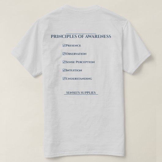 気づきの原則 Tシャツ (デザイン裏面)