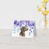 気にお気に入りダックスシュントあいさつカード カード (黄色い花)