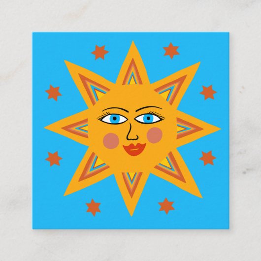 気にきらめくSun Cute 魅力的 スクエア名刺 (正面)